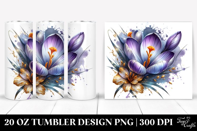 Shiny Crocus with Golden Insertions | 20 Oz Tumbler example image 1