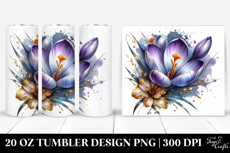 Shiny Crocus with Golden Insertions | 20 Oz Tumbler