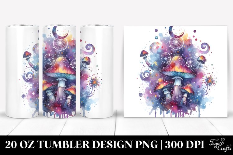 Colorful Magical Mushroom Tumbler | 20 Oz example image 1