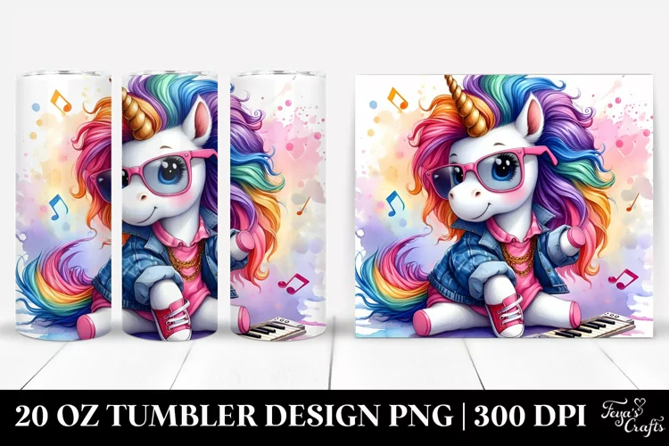 Running Cute Unicorn, Transparent 20 Oz Tumbler