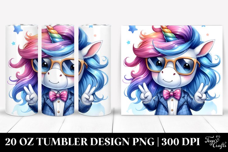 Eccentric Cute Unicorn Running, Transparent 20 Oz Tumbler