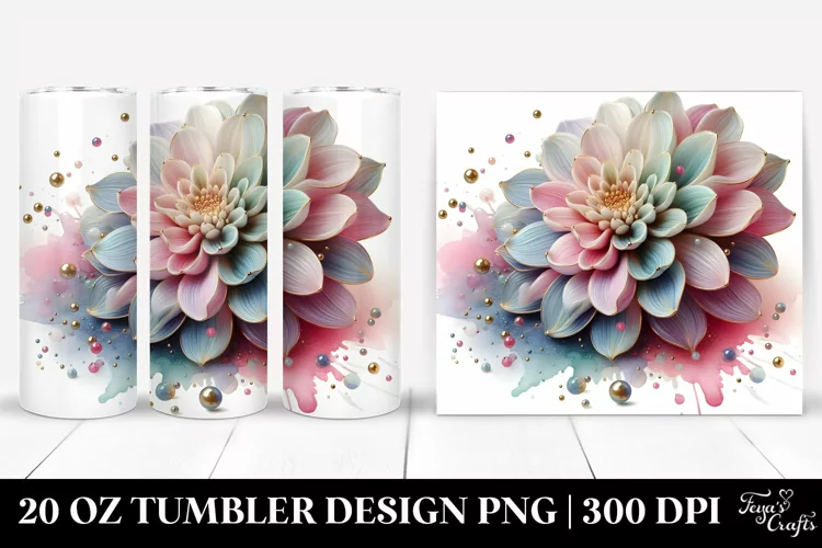 Shiny Dahlia 20 Oz Tumbler