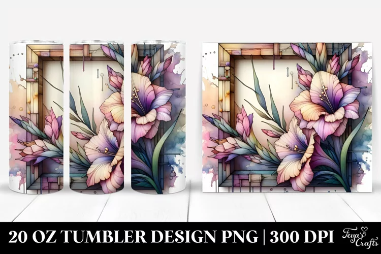 Wooden Gladiolus, 20 Oz Tumbler