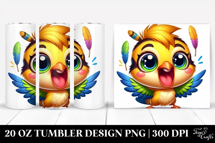 Colorful Cartoon Crazy Looking Oriole | 20 Oz Tumbler