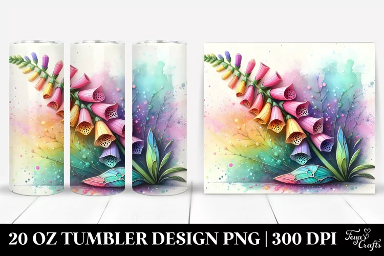 Pastel Wooden Stained Foxglove | 20 Oz Tumbler