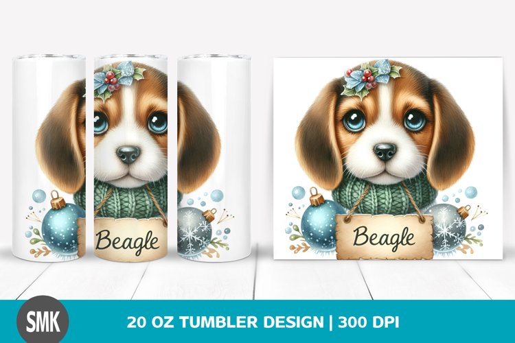 Baby Beagle Winter Ornaments Tumbler | 20 oz Tumbler example image 1