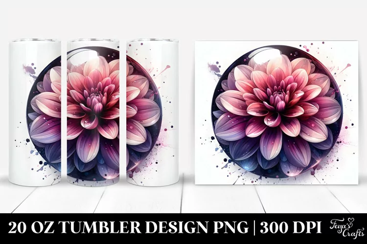 Glossy Dahlia Tumbler