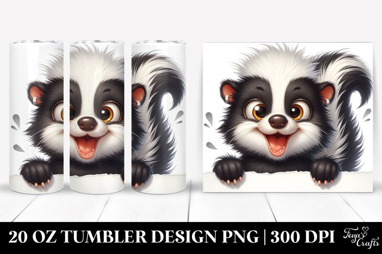 Crazy Skunk Popping | 20 Oz Tumbler example image 1