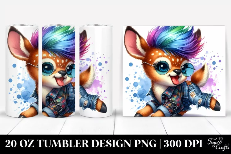 Excited Baby Deer Running, Transparent 20 Oz Tumbler