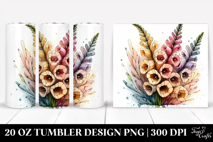 Wooden Foxglove 20 Oz Tumbler