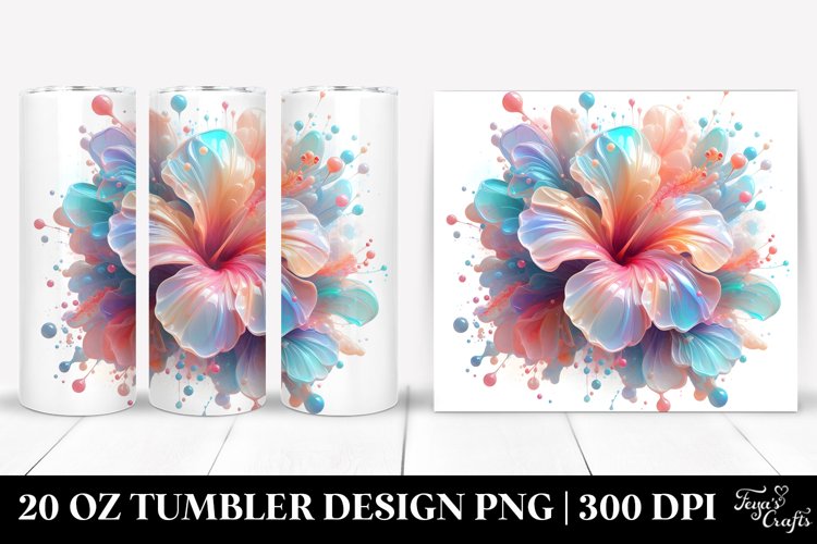 Glossy Hibiscus 20 Oz Tumbler example image 1