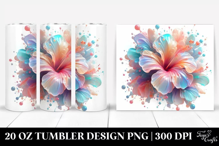 Glossy Hibiscus 20 Oz Tumbler