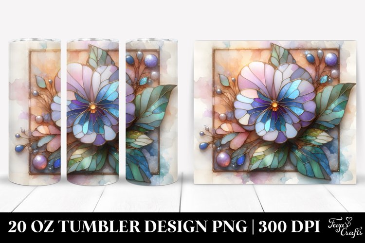 Wooden Pansy 20 Oz Tumbler example image 1