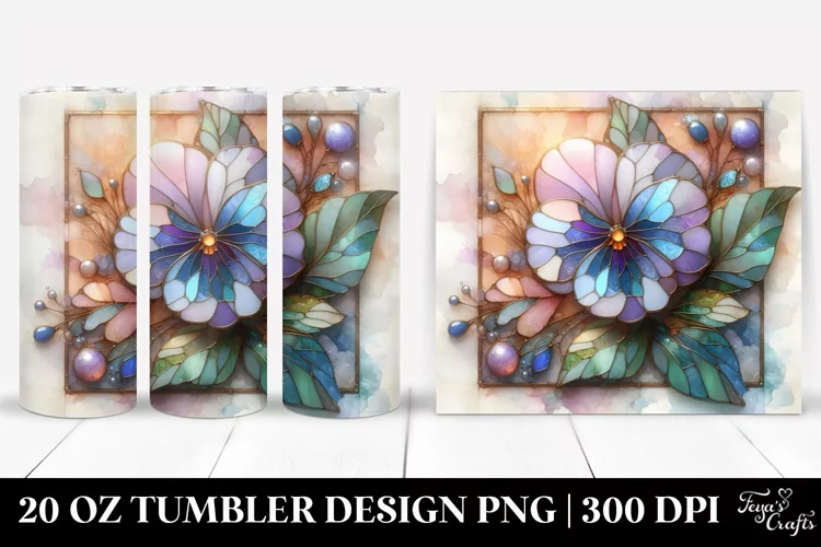 Wooden Pansy 20 Oz Tumbler
