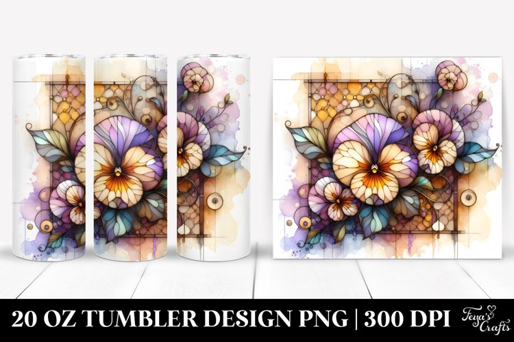 Wooden Pansy 20 Oz Tumbler example image 1