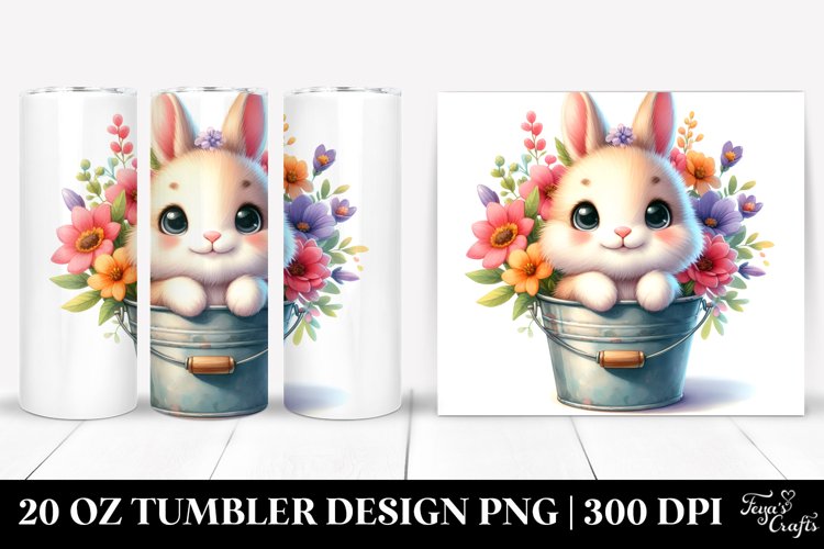 Vibrant Cute Baby Rabbit Tumbler