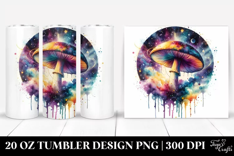 Colorful Watercolor Mushroom Splash | 20 Oz Tumbler