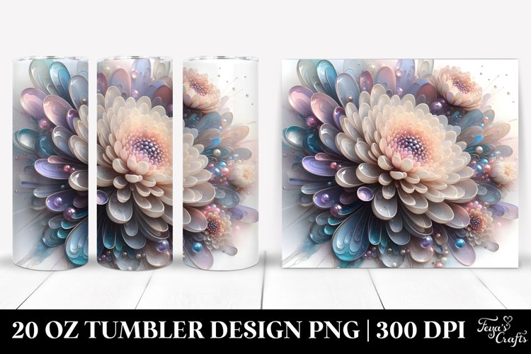 Glossy Chrysanthemum 20 Oz Tumbler example image 1