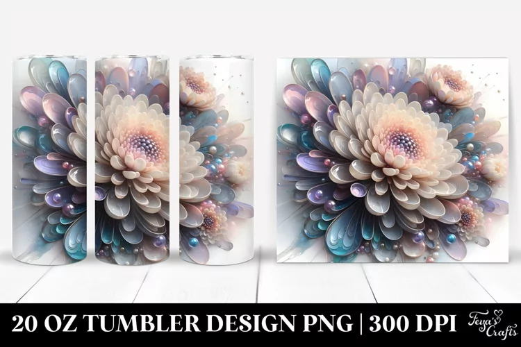 Glossy Chrysanthemum 20 Oz Tumbler