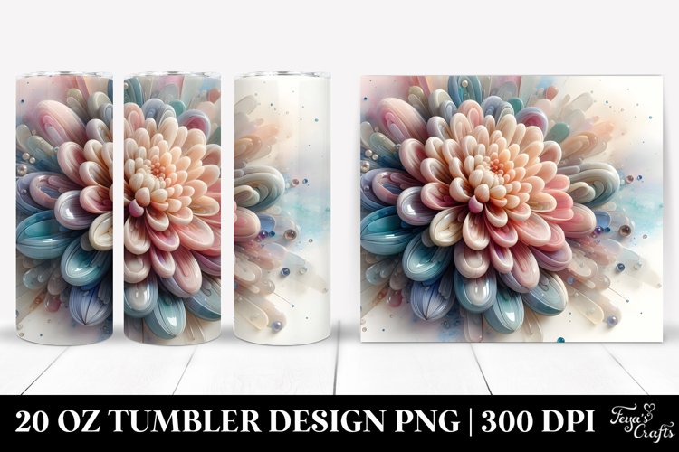 Glossy Chrysanthemum 20 Oz Tumbler example image 1