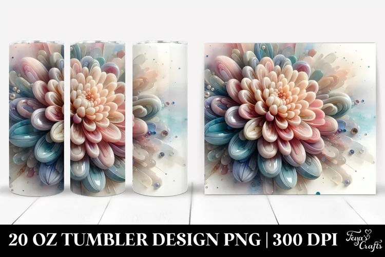 Glossy Chrysanthemum 20 Oz Tumbler