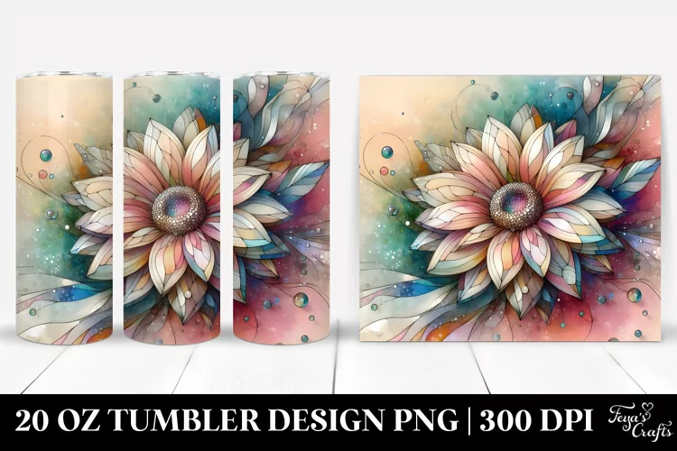 Floral Wreath Gerbera, Transparent 20 Oz Tumbler