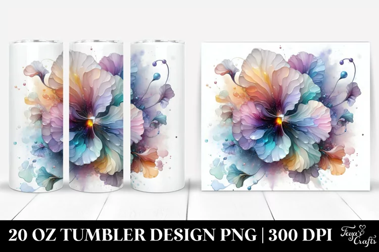Shiny Pansy 20 Oz Tumbler
