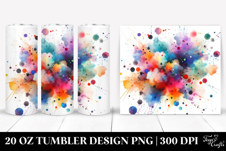 Colorful Watercolor Particles | 20 oz Tumbler