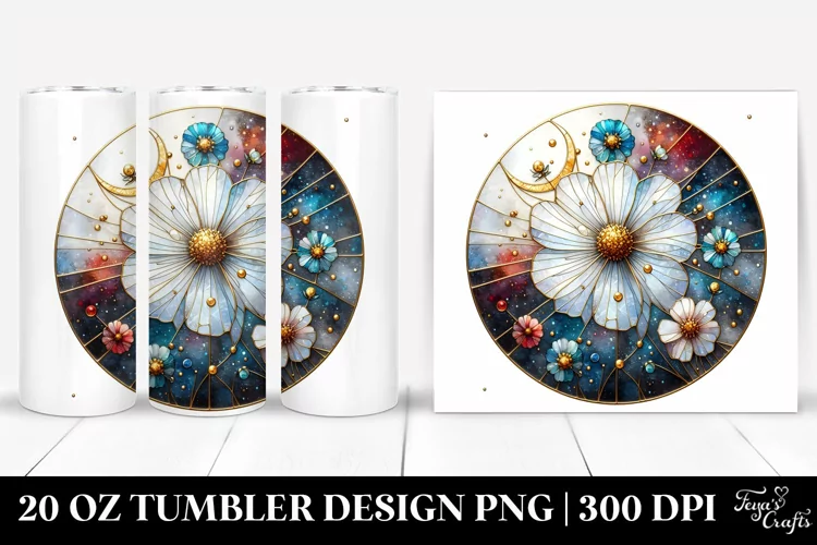 Stained Cosmos with Gold | 20 Oz Tumbler