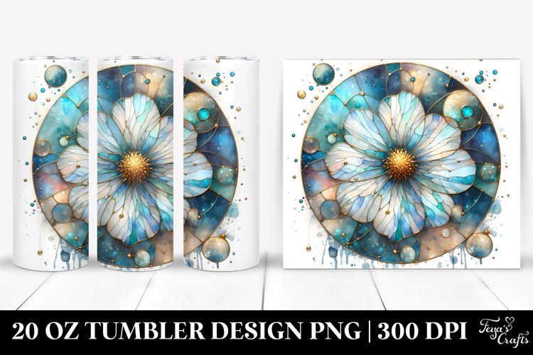 Stained Cosmos with Gold | 20 Oz Tumbler example image 1
