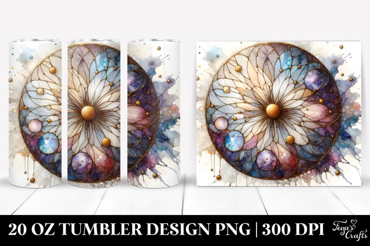 Stained Cosmos with Gold | 20 Oz Tumbler example image 1