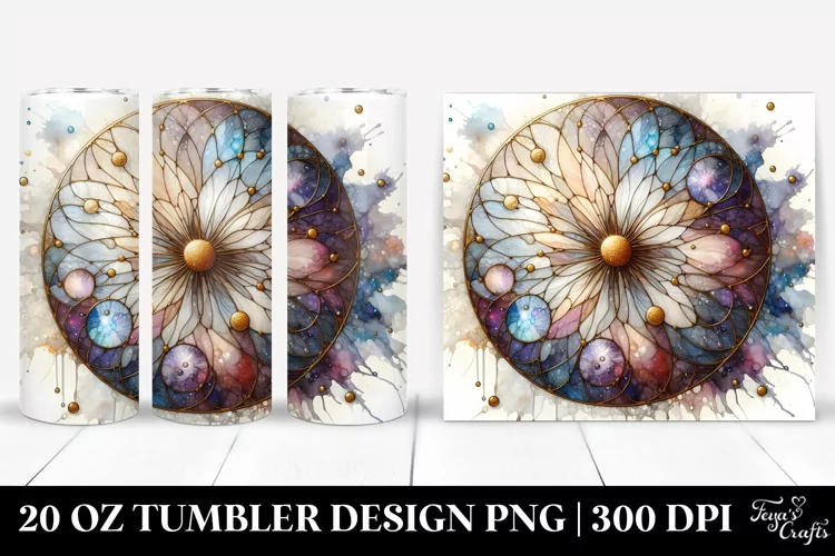 Stained Cosmos with Gold | 20 Oz Tumbler