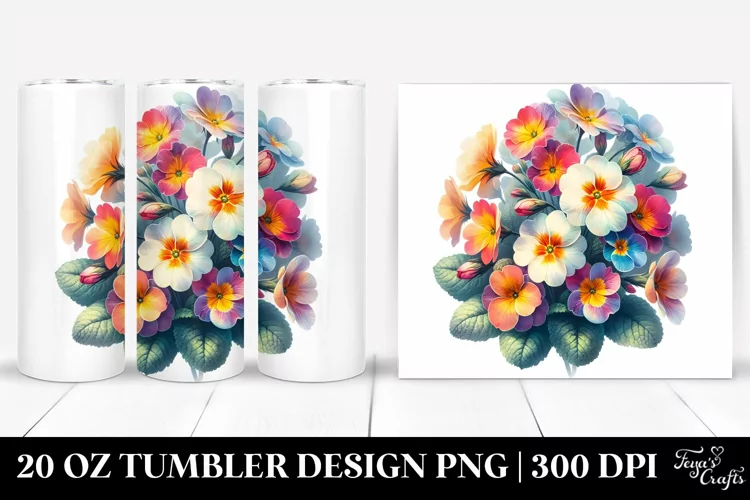 Colorful Primrose Bouquet | 20 Oz Tumbler