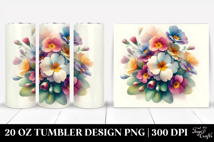 Colorful Primrose Bouquet | 20 Oz Tumbler