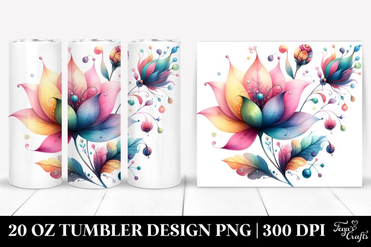 Watercolor Flowers Wimsicall Colorfull | 20 Oz Tumbler
