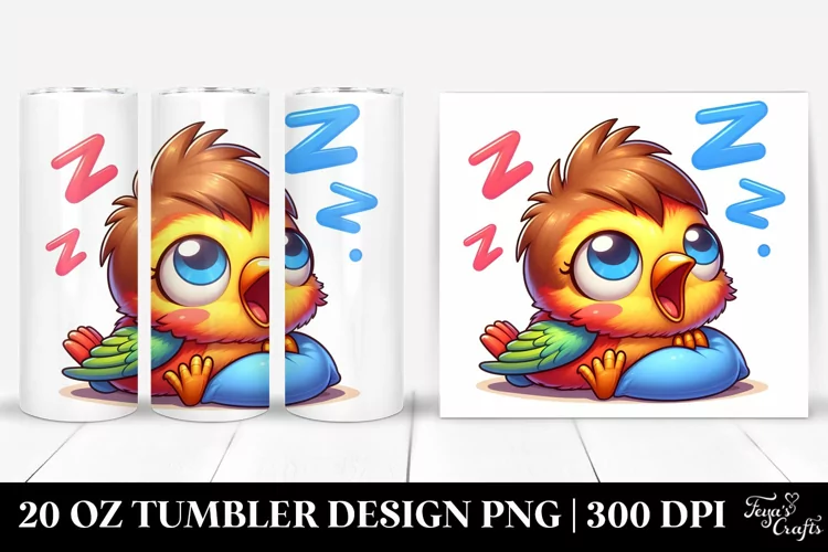 Colorful Baby Wren Cartoon Watercolor | 20 Oz Tumbler