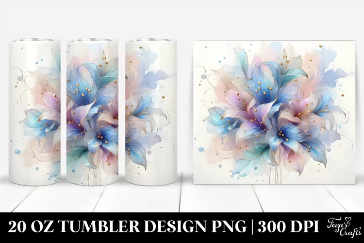 Abstract Pastel Lobelia, High-Quality 20 Oz Tumbler