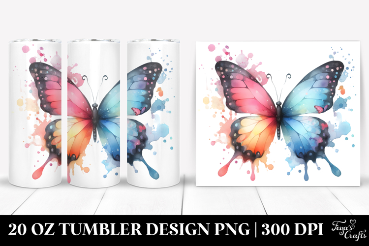 Colorful Butterfly Splash 20 Oz Tumbler