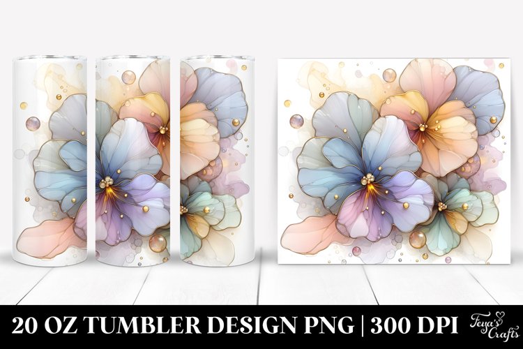 Abstract Pansy Tumbler | 20 oz Tumbler