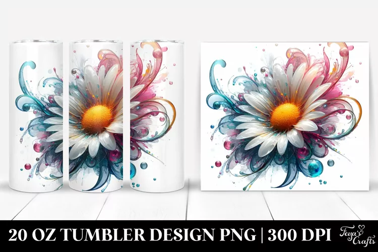 Abstract Shiny Daisy Tumbler