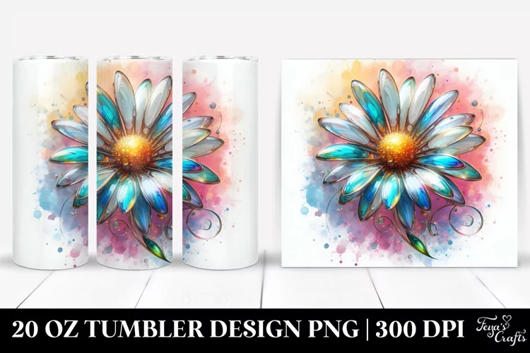 Abstract Shiny Daisy Tumbler