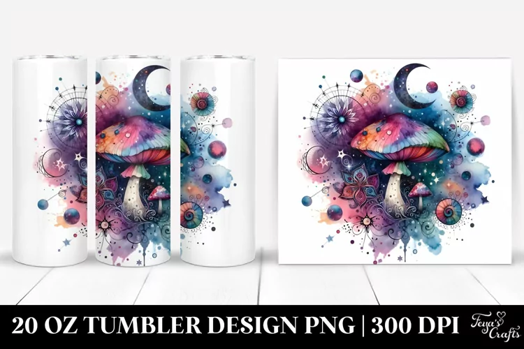 Colorfull Magical Mushroom Tumbler