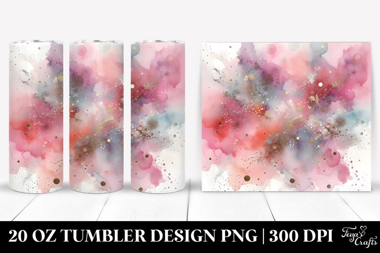 Colorful PINkish Watercolor with Metalic Insertions | 20 Oz