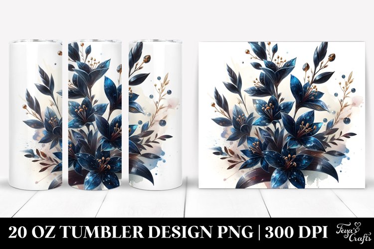 Glossy Lobelia with Golden Insertions | 20 Oz Tumbler example image 1