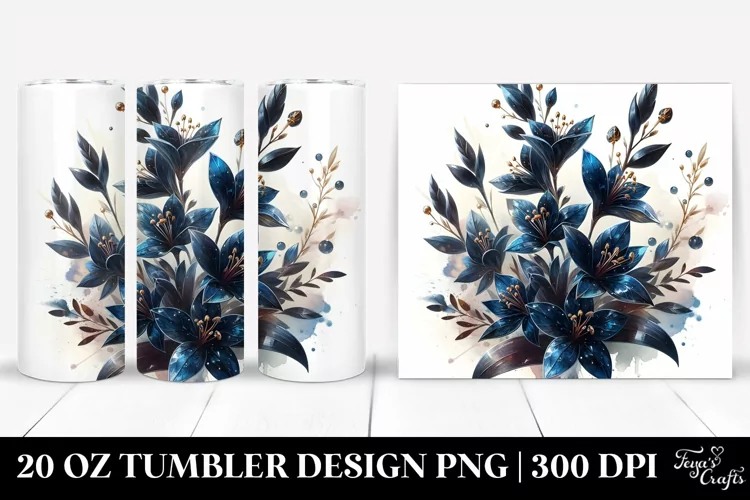 Glossy Lobelia with Golden Insertions | 20 Oz Tumbler