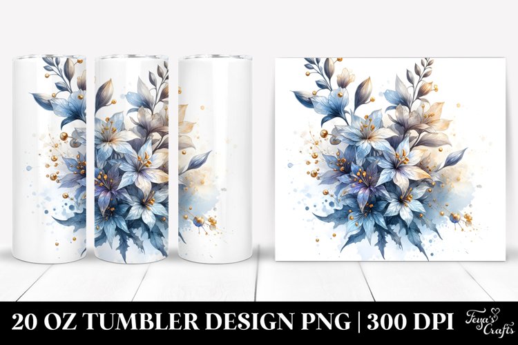 Glossy Lobelia with Golden Insertions | 20 Oz Tumbler example image 1
