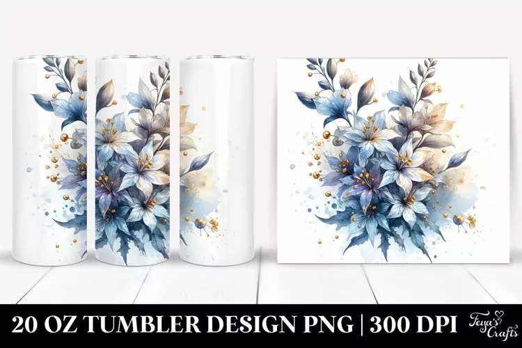 Glossy Lobelia with Golden Insertions | 20 Oz Tumbler