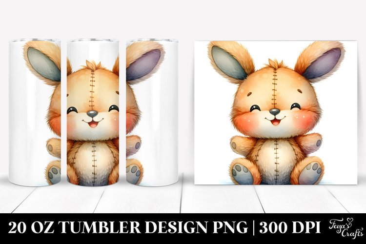 Colorful Vibrant Plush Bunny | 20 Oz Tumbler example image 1
