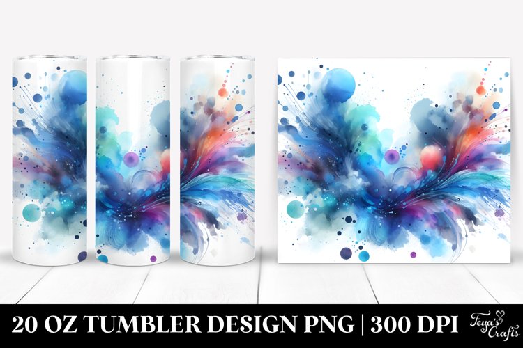 Colorful Blueis Splash | 20 Oz Tumbler example image 1