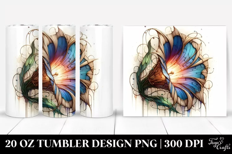 Abstract Morning Glory Stained | 20 Oz Tumbler